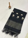 Pure matka muslin saree (black)