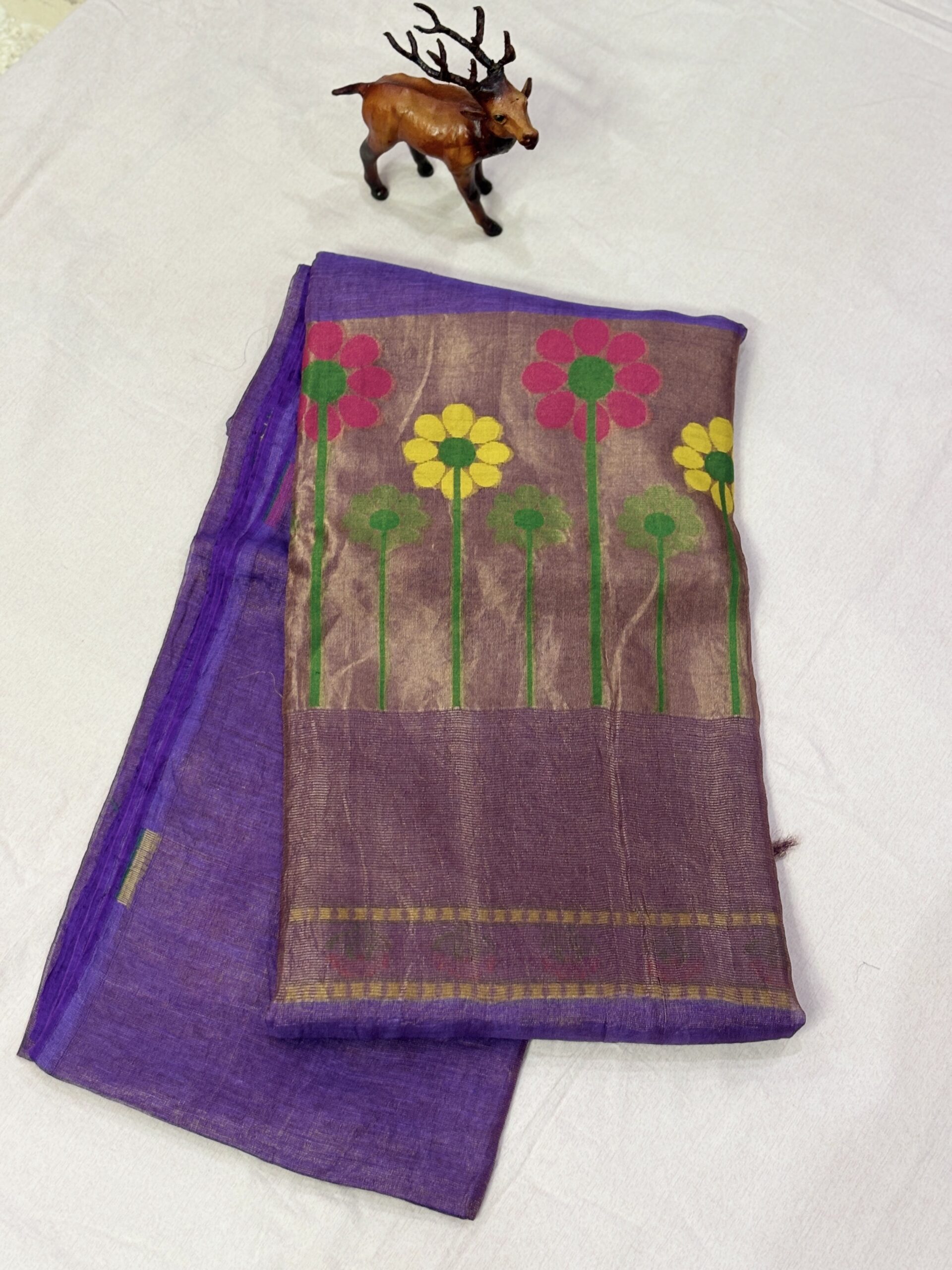 Silk lenin saree